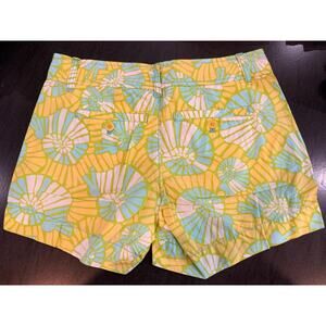 448 - LILLY PULITZER On The Half Shell Mosaic Yellow Blue Green Shorts Sz 0